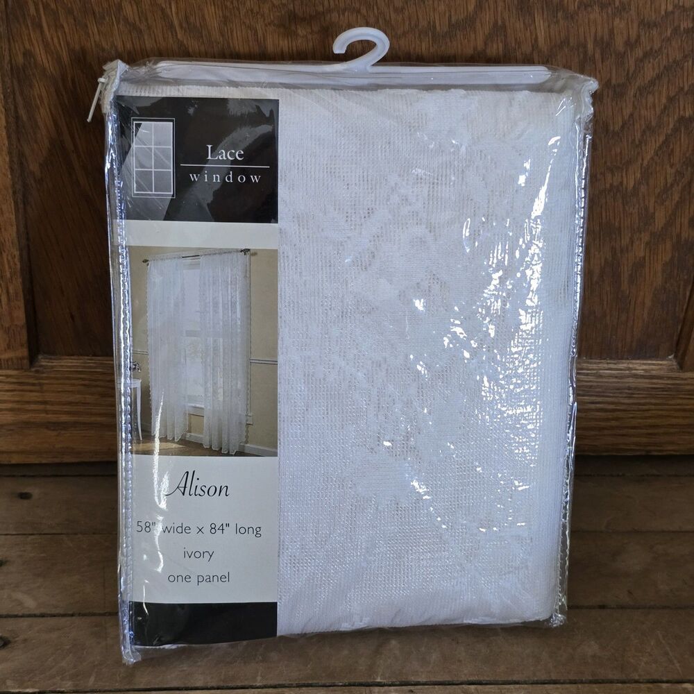 Alison Floral Lace Curtain Panel Ivory 58x84 Sheer Window Rod Pocket